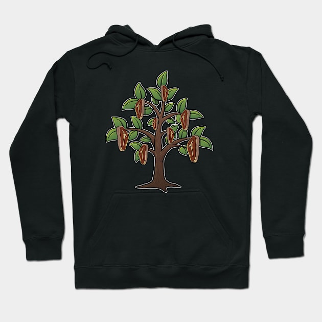 Steak Tree Hoodie by Graphic Garden